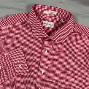 GANT Rugger The Hugger Red Gingham Button Down Shirt Men's M Picnic Cottagecore